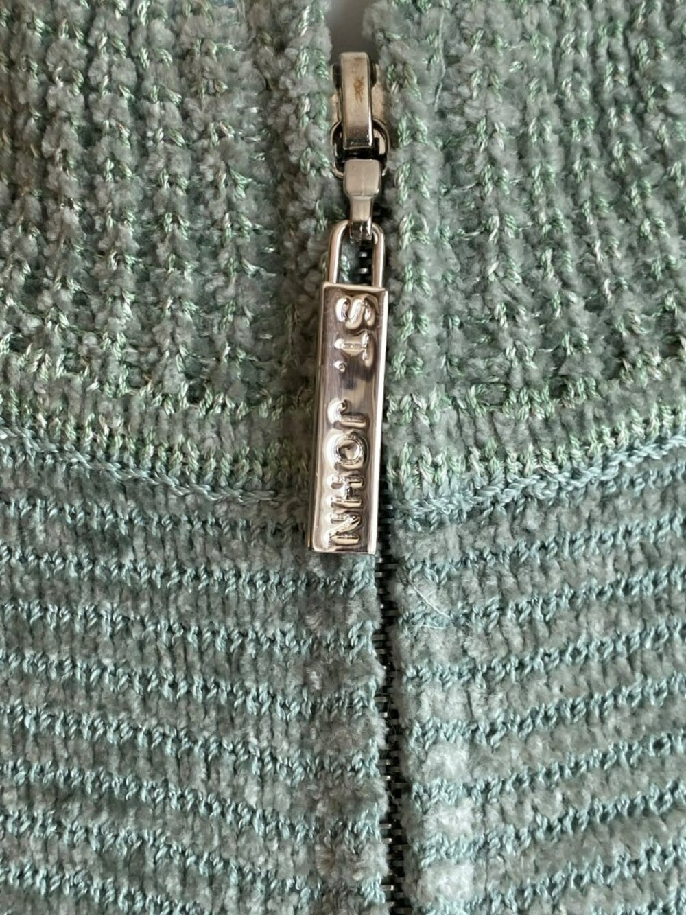 St John Sport Pastel Green Full Zip Cardigan Seafoam Size L - Picture 5 of 11